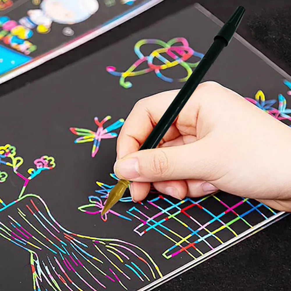 PS plastic scratch pen tool for children's scratch art paper activities