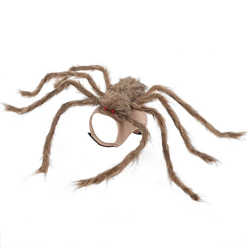 Halloween spider costume for pets in polyester with elastic openings