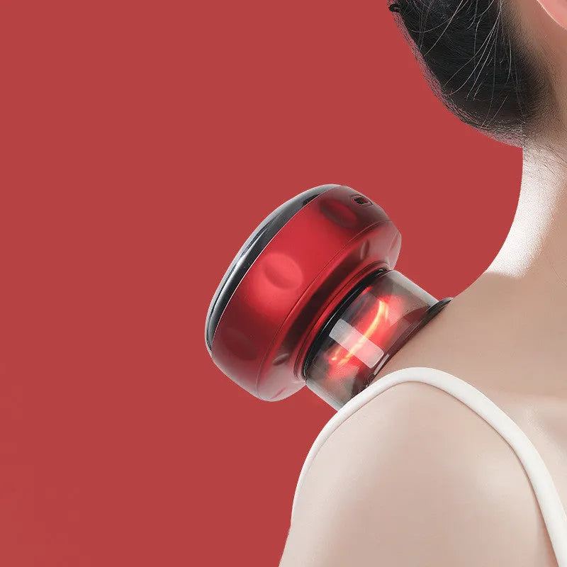 Electric vacuum cupping massager with LED display, ABS body, and 12 suction levels for home therapy