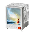 Aurora Treasure Box atmosphere projection lamp with Star Sea Whale light and Bluetooth speaker, showing dimensions.