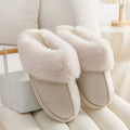 Women's plush indoor slippers with anti-slip PVC sole in five colour options