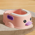 Blue PVC duck-shaped bathtub for washing small dogs and cats on a white background