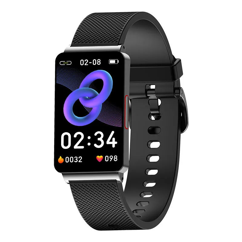 Blood Glucose EP08 Smart Bracelet with touch screen and TPU strap in black, gold, or silver colours