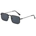 Gold frame square men's steampunk sunglasses with gray lenses for sun protection outdoor wear