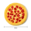 Yellow pizza slice dog chewing toy with squeaker for small to medium dogs