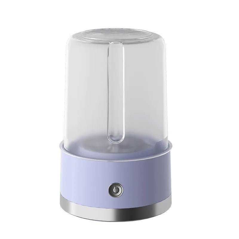 Portable USB rechargeable underwear washing machine in green colour showing laundry cup with mechanical switch