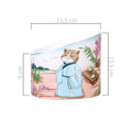 Chinese style ceramic cat bowl with high leg double bowl oblique mouth in universal colour