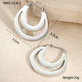 Geometric French earrings with circular ring design in gold-plated stainless steel for women's office jewellery
