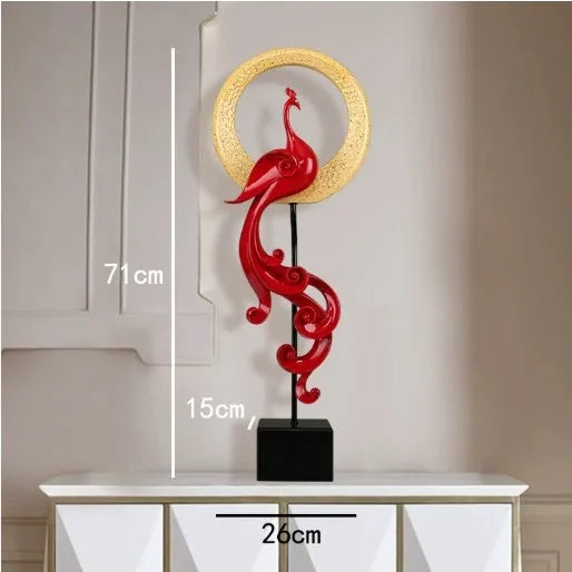 Large European style Phoenix ornament in synthetic resin with detailed craftsmanship