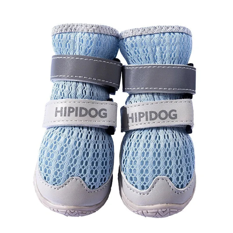 Cartoon style dog shoes in Bondi Blue colour showing breathable anti-scald summer pet footwear