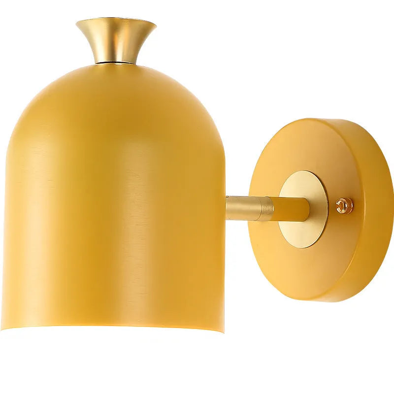 Single-head aluminium bedside wall lamp with mirror front in choice of four light colours