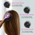 Grey USB head massager comb with mechanical switch and vibration functions