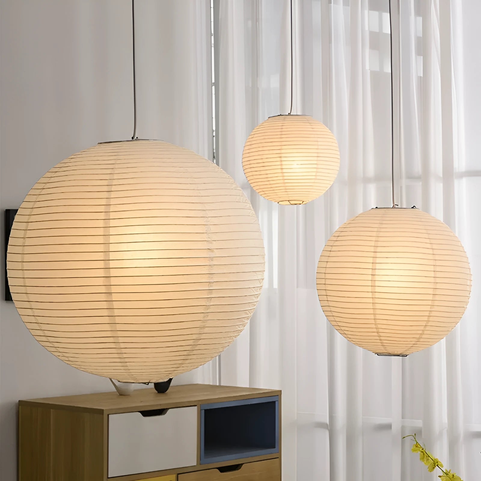 Modern simplicity Ji Ji Feng paper pendant lamp in flat diameter 40CM for living room ceiling