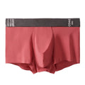 Ultra-thin breathable knitted nylon men's boxers with mulberry silk crotch, solid colour, size M to XXXL