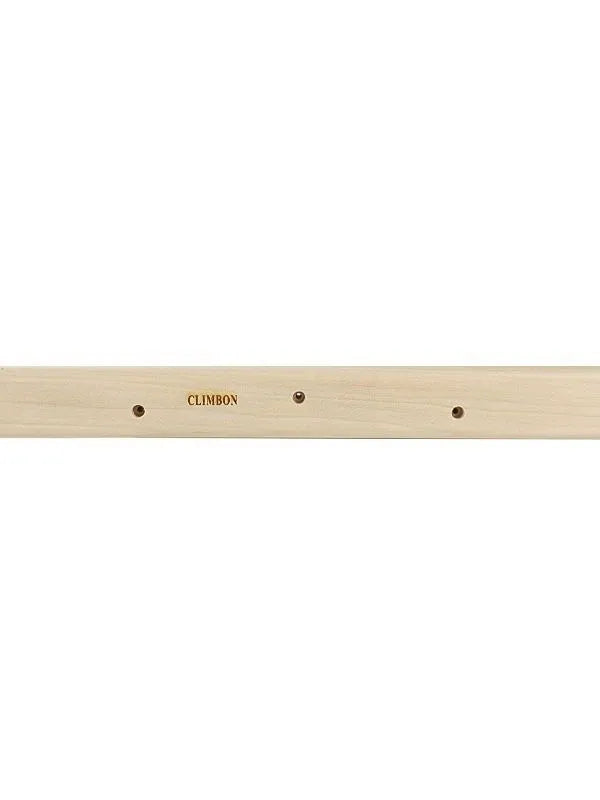 Set of three solid wooden hangboards for grip strength training, showing 12cm, 40cm, and 50cm sizes.