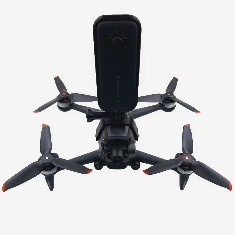 3D printed hard plastic expansion bracket with sponge lining for FPV drone panoramic camera mounting