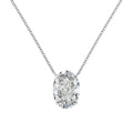S925 sterling silver necklace with oval geometric pendant in platinum finish