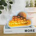 DIY tulip night lamp with cloud tulips, decorative mirror, and photo frame in pink LED mode