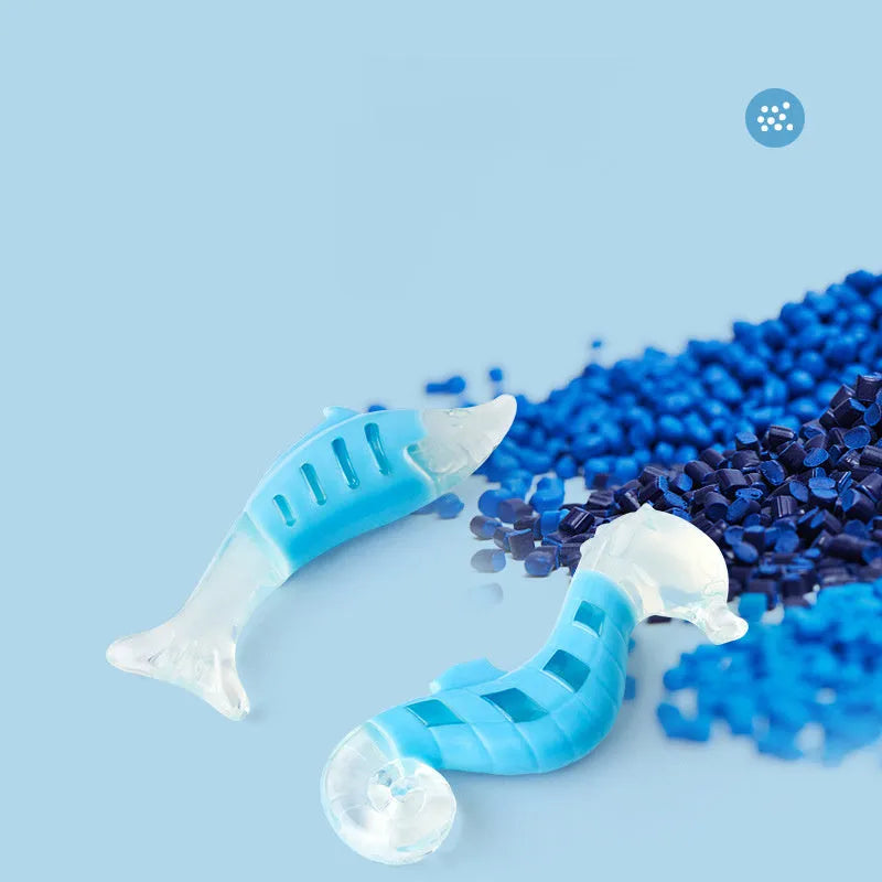 PU nylon dog chewing toy set includes seahorse and tuna shapes for teething puppies