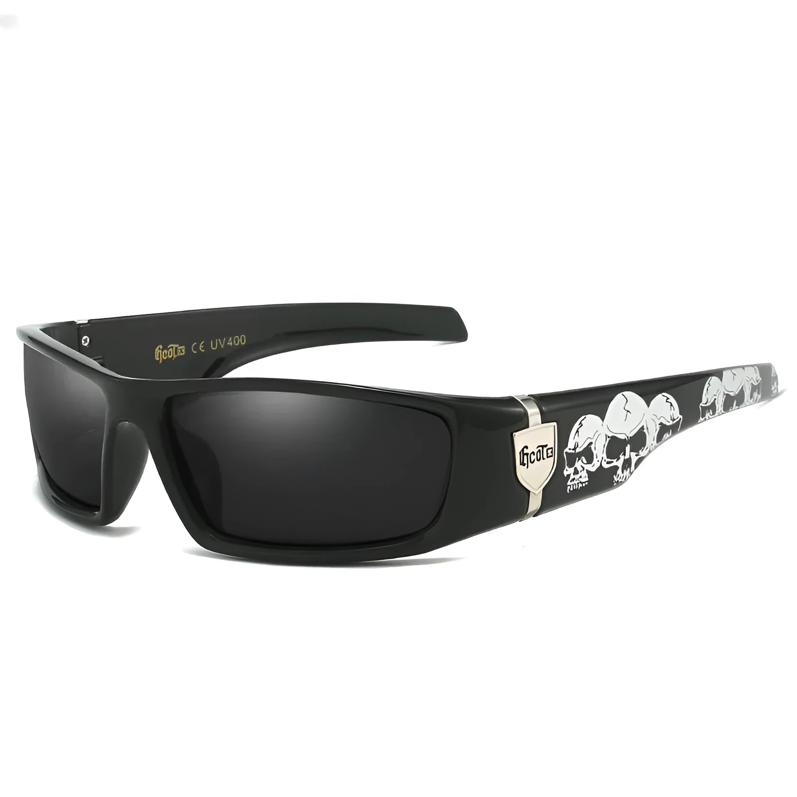 Bandit style West Coast hip hop polarized sunglasses with box frame in multiple colours