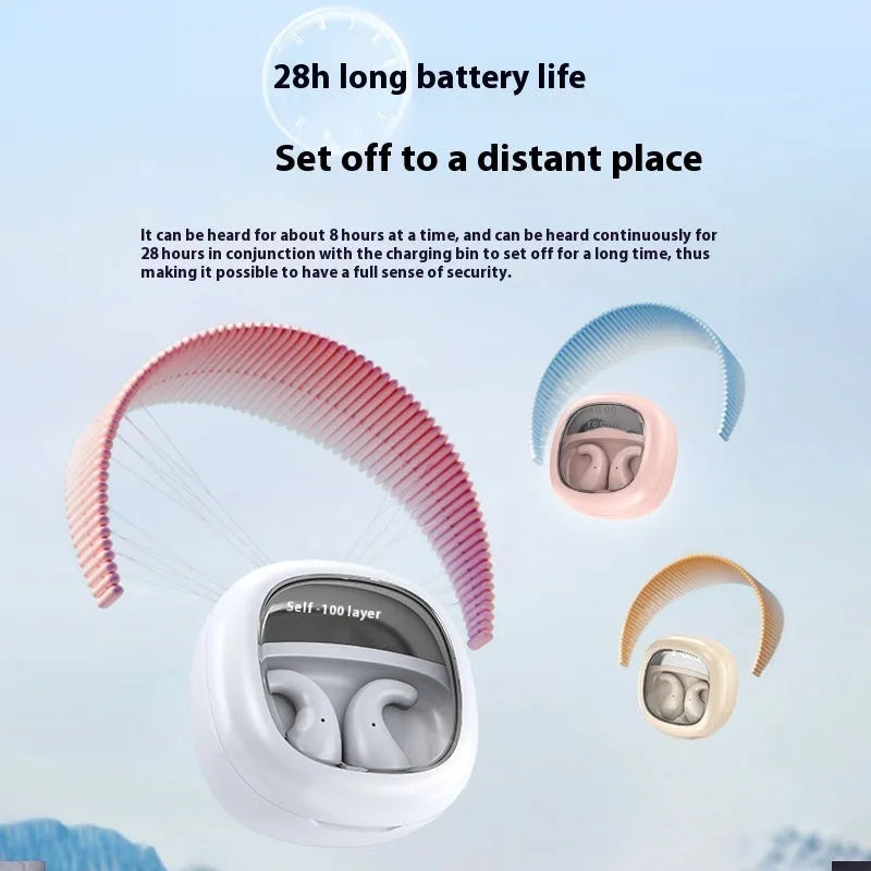 TWS Bluetooth headset earplug style with digital display screen in black colour