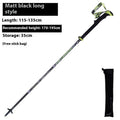 Carbon fibre folding climbing cane with five sections, tungsten steel tip, and EVA handle in red and matte black options