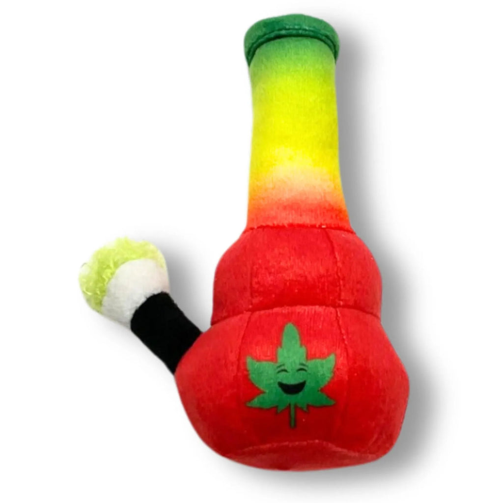 24cm dog sounding kettle plush squeaky toy in picture style colour on white background