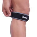Black and grey patella retinaculum knee protection pad for sports