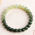 Natural Hetian jade bracelet with gradient water colour beads in two size options