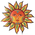 Iron sun face metal wall hanging decorative craft for indoor walls.