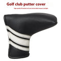 Black PU leather golf push rod sleeve and matching club head cover set for club protection