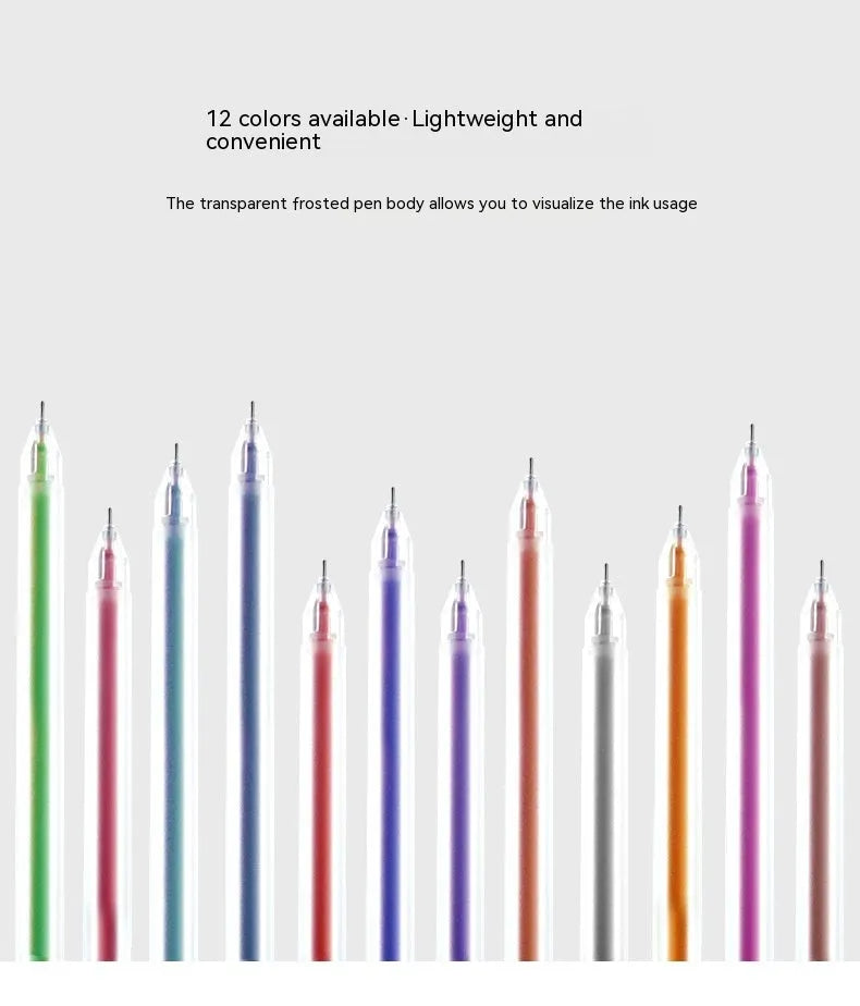 Colour boxed gel pen stationery with 0.5mm fine point plastic shell and assorted ink colours