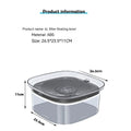 Transparent 70oz/2L dog water bowl with visible water level and floating disk