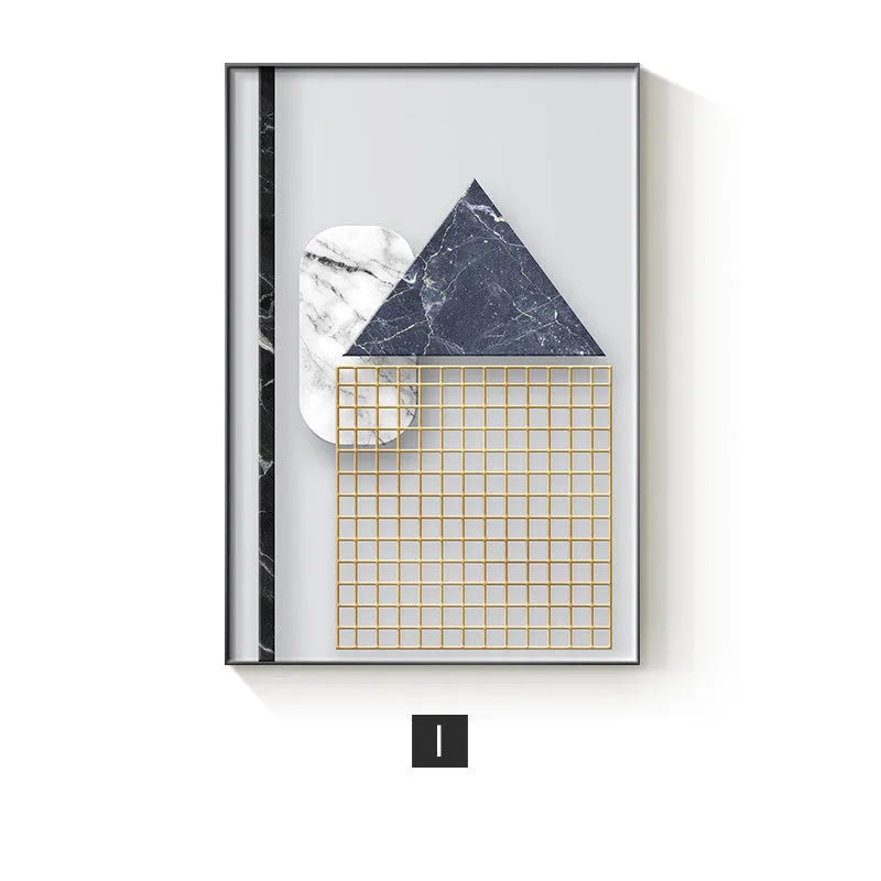 Abstract geometric canvas painting print wall poster in fashion simplicity style, multiple size options available