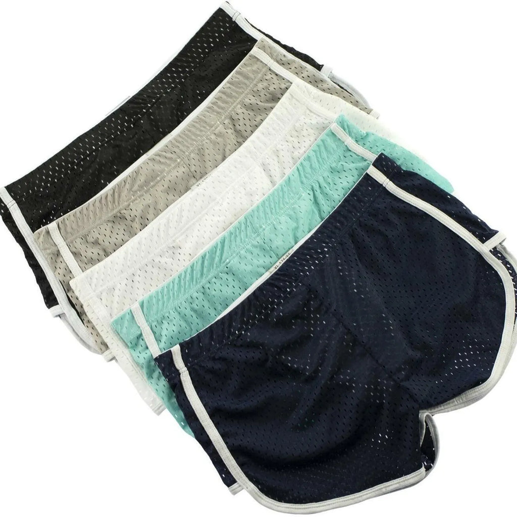 Men's knitted three-point boxers in a cotton nylon blend, shown in a solid colour on a mid-waist fit.