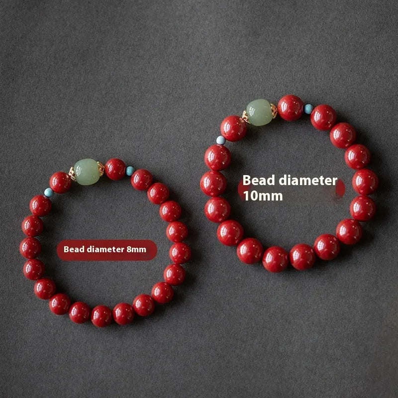 Purple Gold Sand cinnabar geometric bead bracelet with ellipse elements in three size options