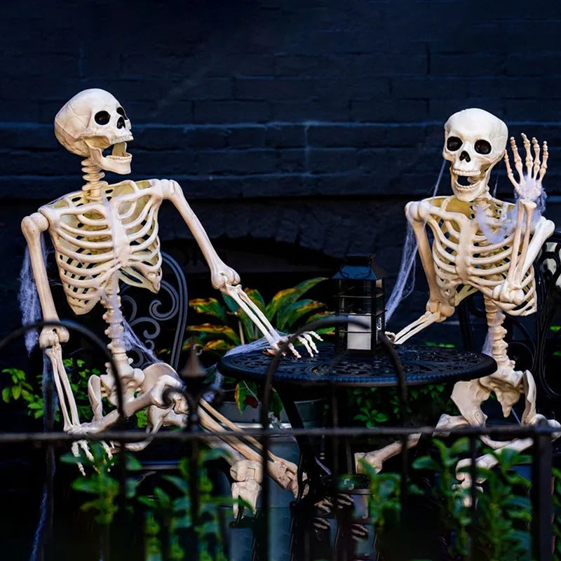 90cm tall movable joint plastic skeleton Halloween decoration prop