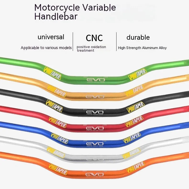 Scrambling motorcycle handlebar with orange finish and 28mm aluminium alloy tube