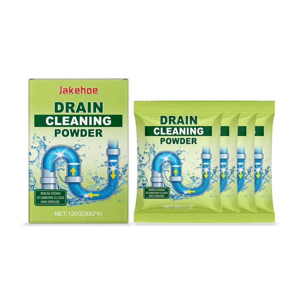 120g bottle of drain cleaning powder for sinks and showers.