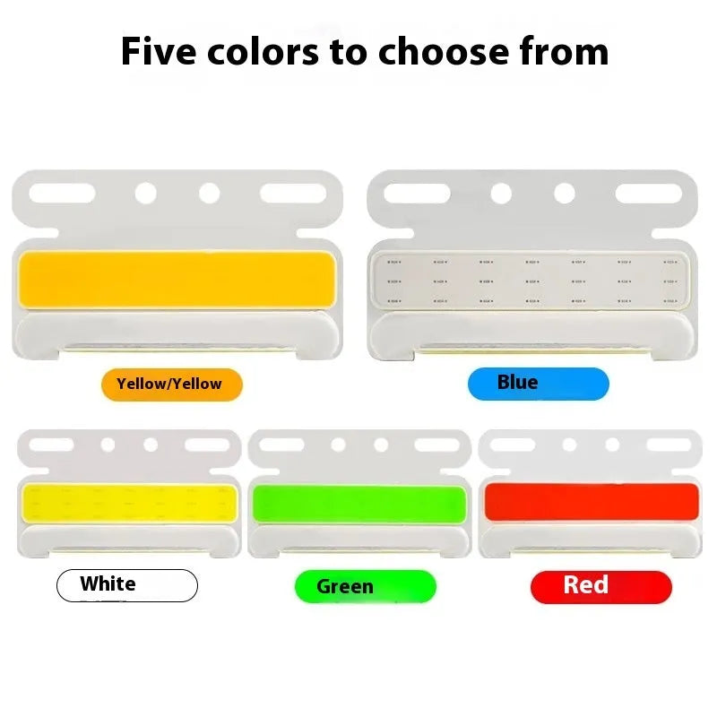 12V or 24V aluminium alloy COB LED truck side light for ground illumination, shown in one of five colour options