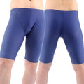 Men's quick-drying five-point swimming trunks in navy blue, loose fit with polyester lining, plus size L to XXXL