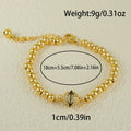 Women's electroplated copper bracelet with heart shape and round ball zircon in Arabic style design