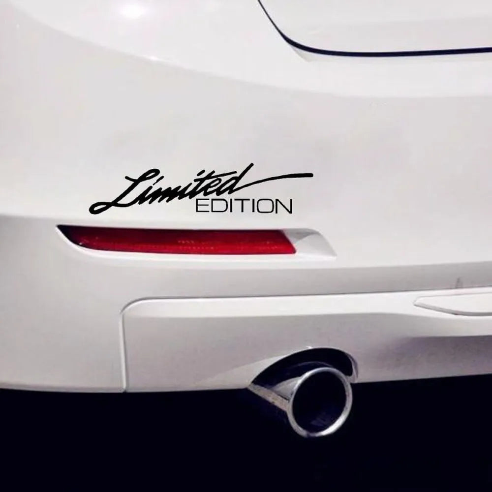 British reflective bumper sticker in black, white, and colourful options showing 16cm x 3.8cm dimensions