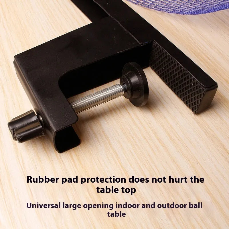 Table tennis post set with universal large clip and thickened frame for indoor table tennis practice