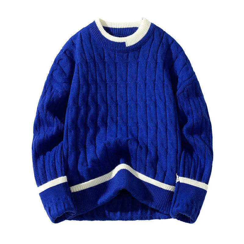 Men's two piece loose pullover sweater set in modal acrylic blend for autumn winter