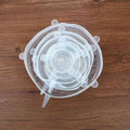 6 piece set of silicone stretch lids in six sizes from 6.5cm to 20.5cm, for bowls and jars