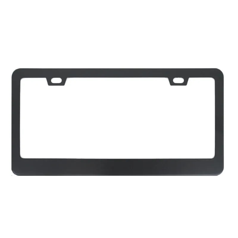 Black aluminium alloy license plate frame with round holes for American standard car plate