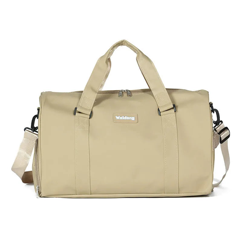 Portable female large capacity swimming bag in gray Oxford cloth with black trim
