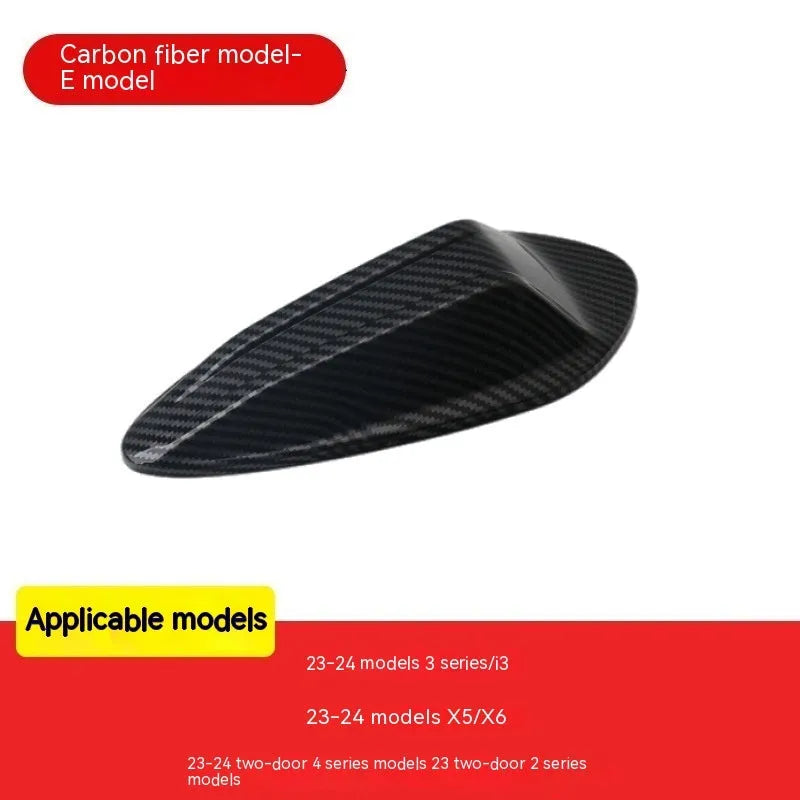 BMW shark fin antenna cover in carbon fibre drill pattern finish on a car roof