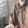 Men's loose fit hooded t-shirt in polyester with short sleeves available in multiple colours
